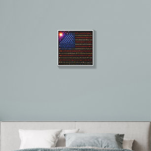 Evolution American Flag Big Bang to Humanity Canvas Photo Tile