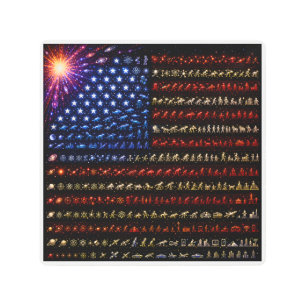 Evolution American Flag Big Bang to Humanity Metal Print