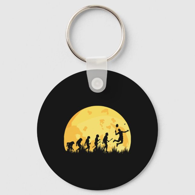 Evolution Badminton Bright Badminton Player Gift  Keychain (Front)