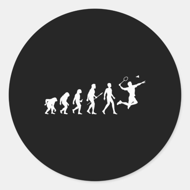 Evolution Badminton Gift For Badminton Players Evo Classic Round Sticker (Front)