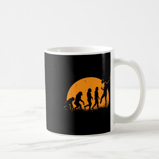 Evolution Badminton Player Racket Shuttle  Coffee Mug (Right)