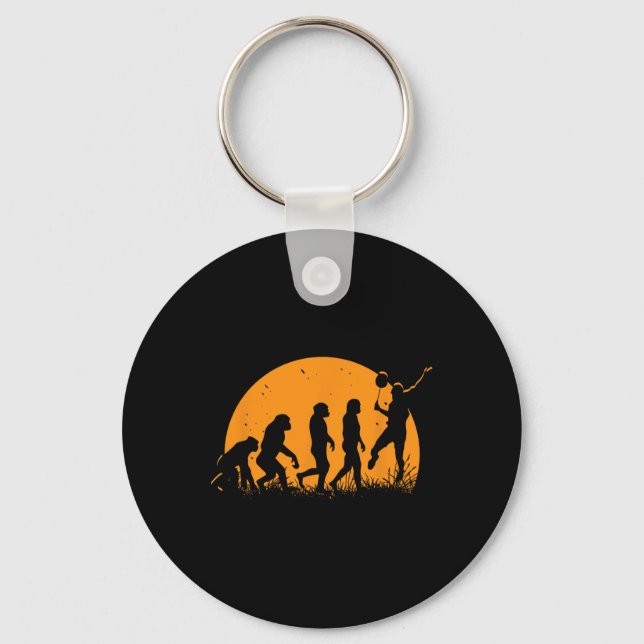 Evolution Badminton Player Racket Shuttle  Keychain (Front)