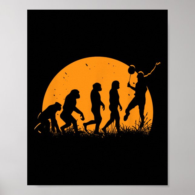 Evolution Badminton Player Racket Shuttle  Poster (Front)