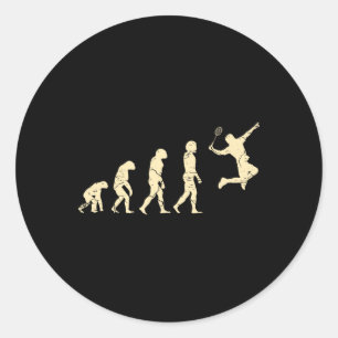 Evolution Badminton Player Shuttle Racket 1  Classic Round Sticker