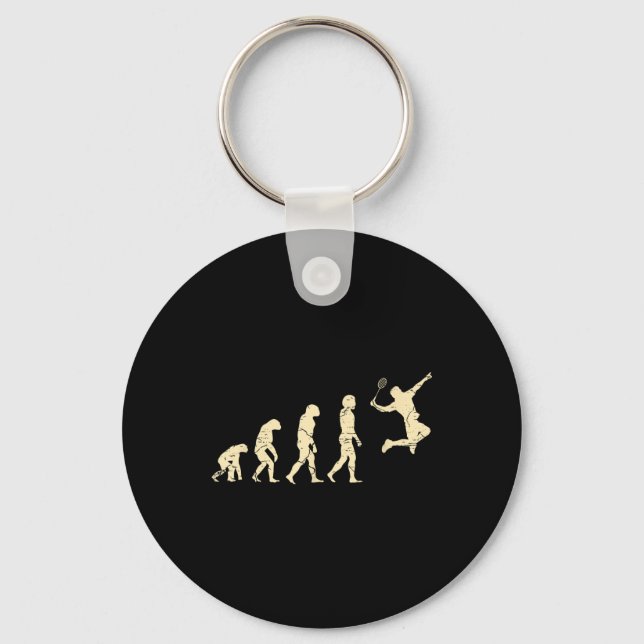 Evolution Badminton Player Shuttle Racket  Keychain (Front)