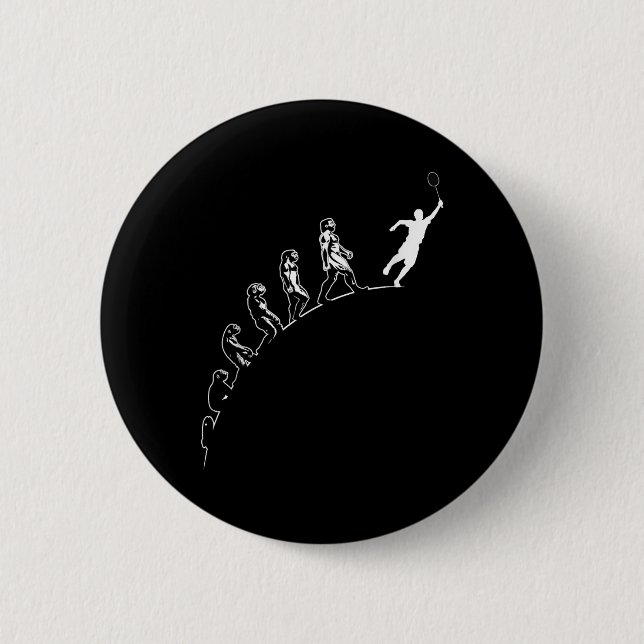 Evolution Badminton Shuttle Art Sports  Button (Front)