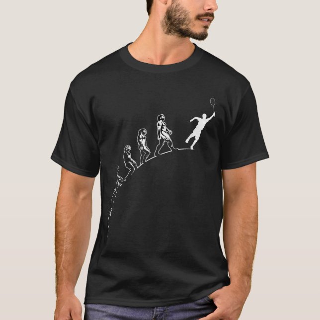 Evolution Badminton Shuttle Art Sports  T-Shirt (Front)