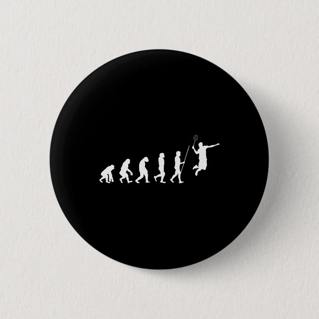 Evolution Badminton Shuttle Badminton Player Gift  Button (Front)