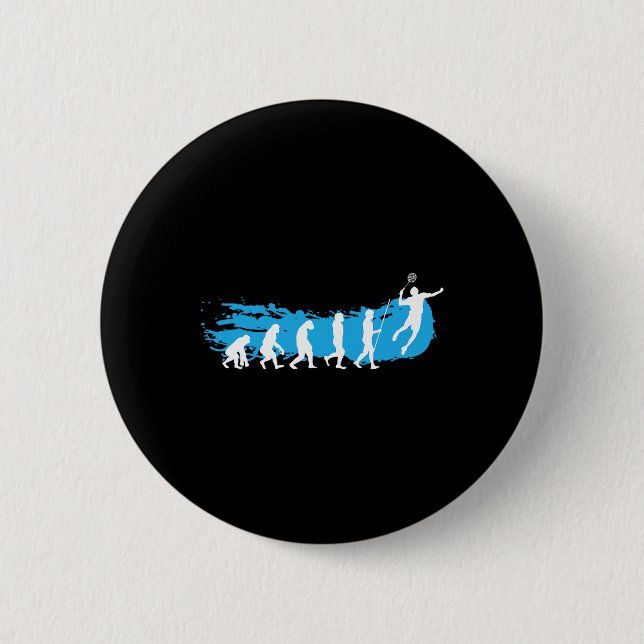 Evolution Badminton Shuttle Badminton Player Gift  Button (Front)