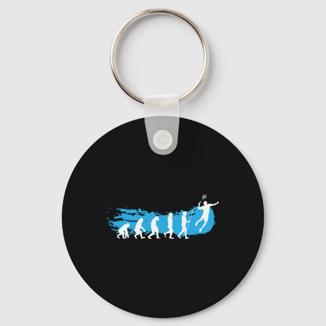 Evolution Badminton Shuttle Badminton Player Gift  Keychain (Front)