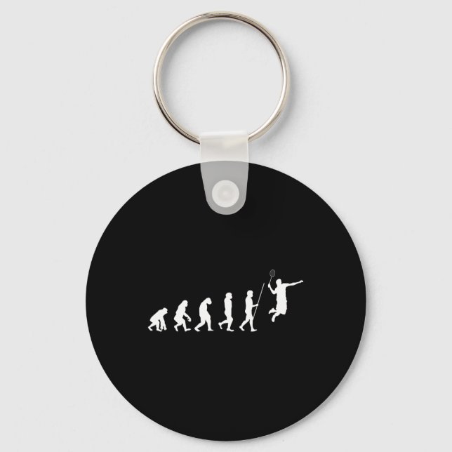 Evolution Badminton Shuttle Badminton Player Gift  Keychain (Front)