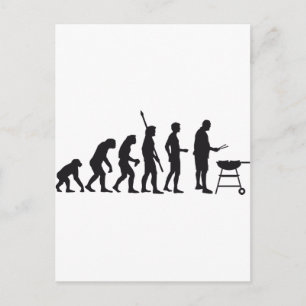 evolution barbecue postcard