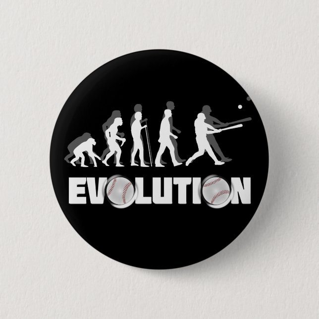 Evolution Baseball Pinback Button (Front)