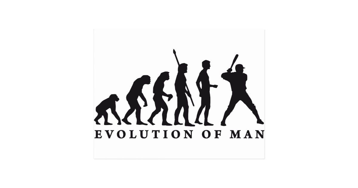 evolution baseball postcard