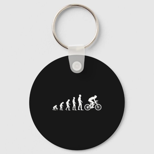 Evolution Bike Man Humour Cyclist Funny  Keychain (Front)