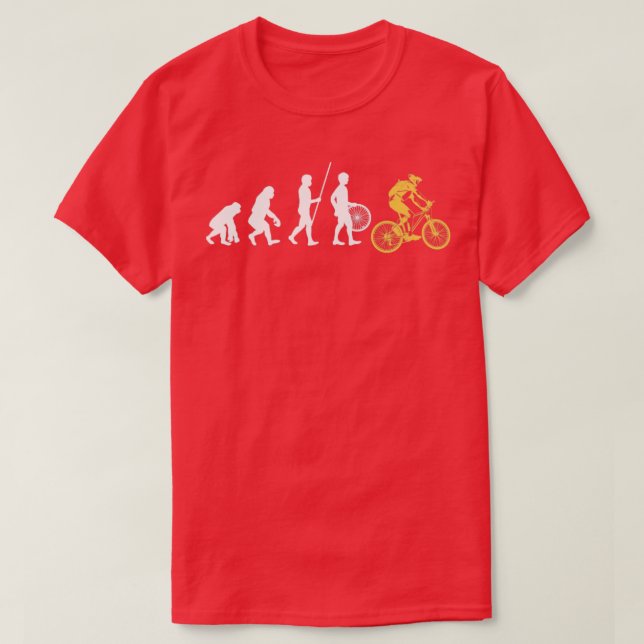 Evolution Biker Bicycle T-Shirt (Design Front)