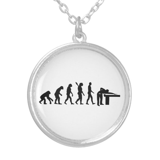 Evolution Billiards Silver Plated Necklace (Front)