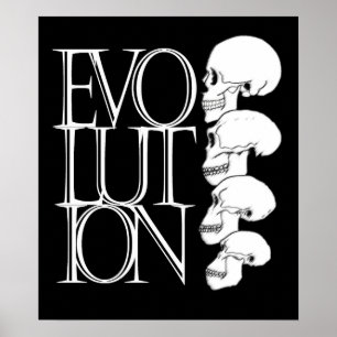 Evolution (black, with white border) poster