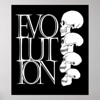 Evolution (black, with white border) poster