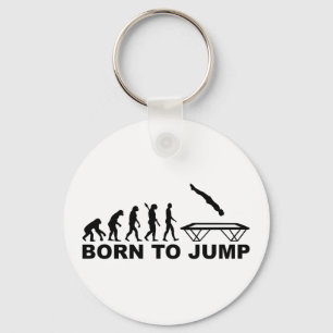 Evolution born to jump trampoline keychain