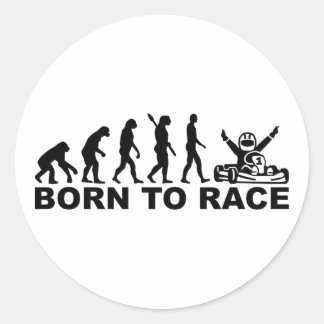 Evolution born to race Kart Classic Round Sticker