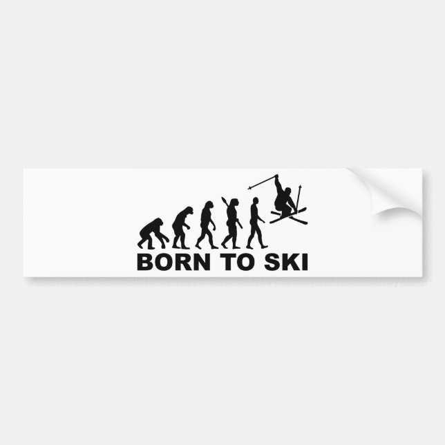 Evolution Born to Ski Bumper Sticker (Front)