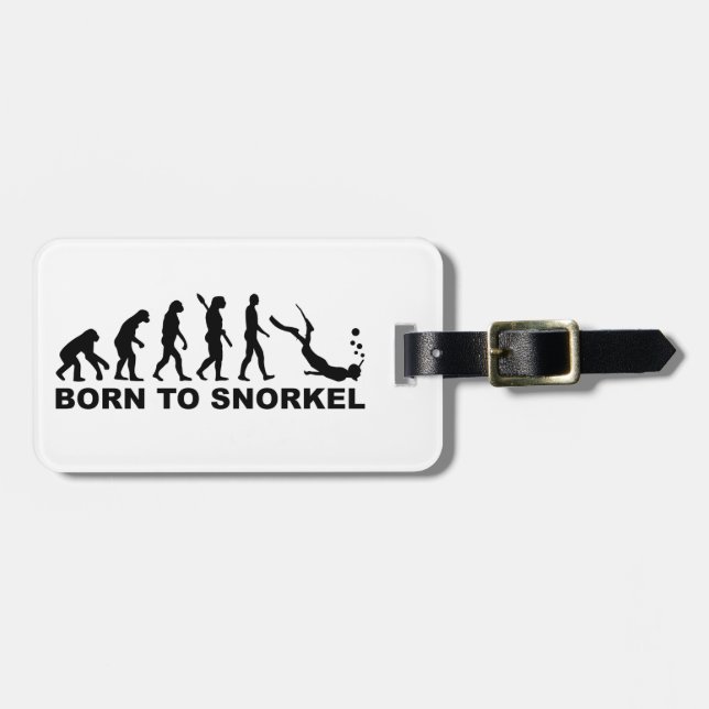 Evolution born to snorkel luggage tag (Front Horizontal)