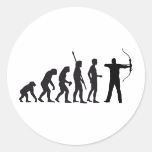 evolution bow and arrow classic round sticker