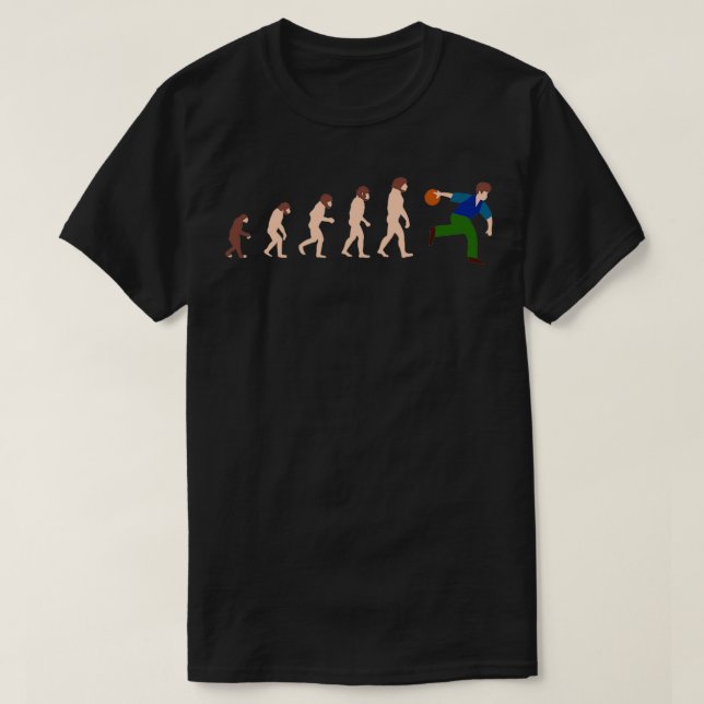 Evolution Bowling Funny Gift Idea 1 T-Shirt (Design Front)