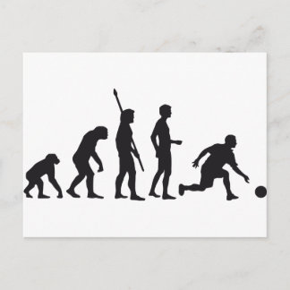 evolution bowling postcard