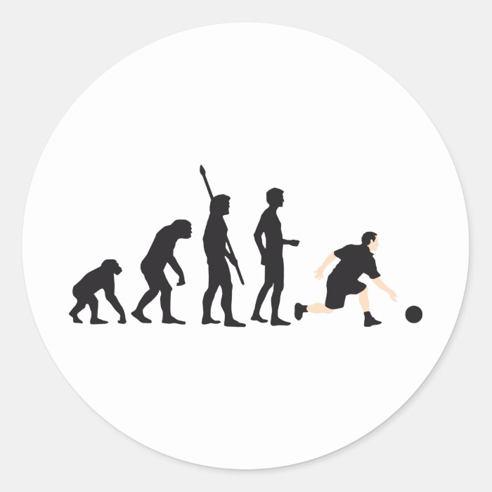 evolution bowling round sticker