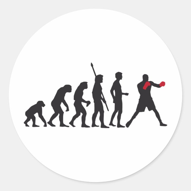 evolution boxing classic round sticker (Front)