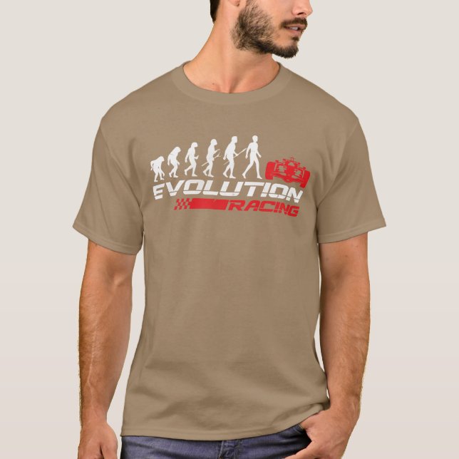 Evolution Car Racing F1 Formula 1 Mechanic Driver  T-Shirt (Front)