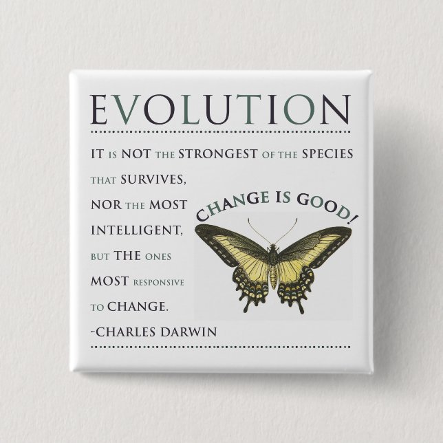 Evolution Change Pinback Button (Front)