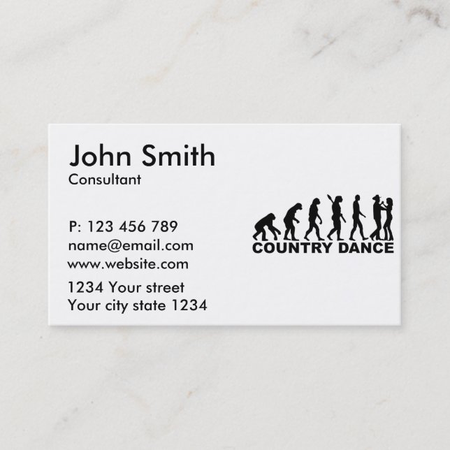 Evolution country dance business card (Front)