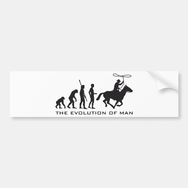 evolution cowboy bumper sticker (Front)