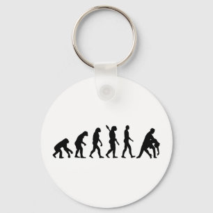 Evolution dancing couple keychain