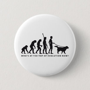 evolution dog pinback button