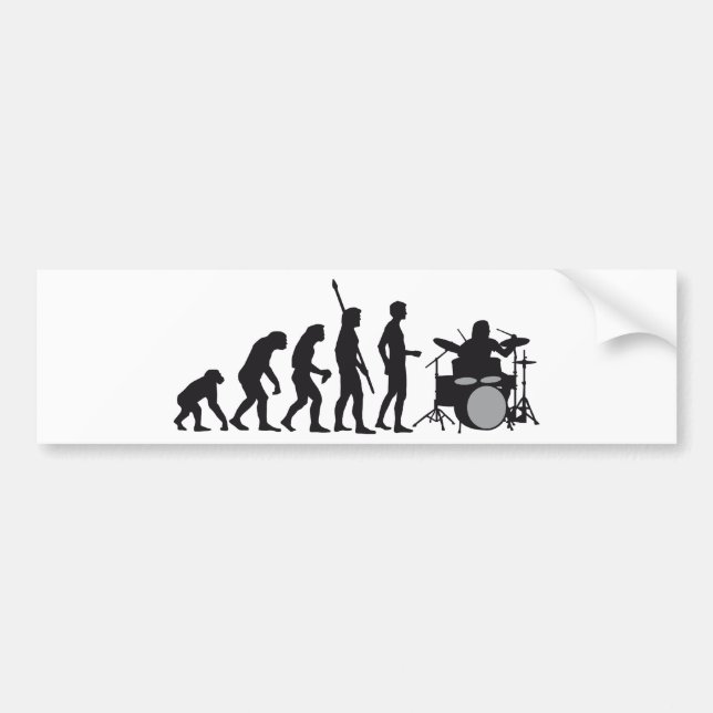 evolution drummer bumper sticker (Front)