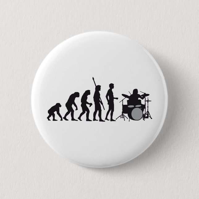 evolution drummer pinback button (Front)