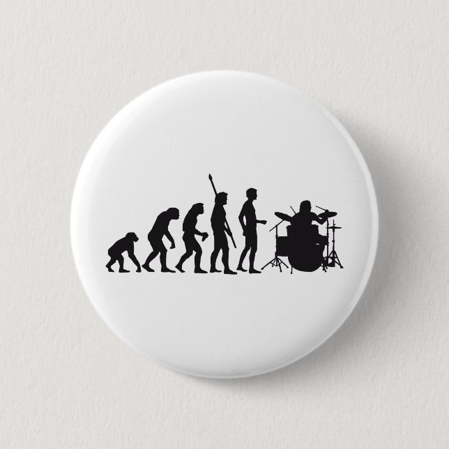 evolution drummer pinback button (Front)