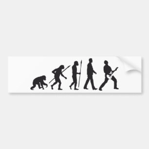 evolution e-guitar rock bumper sticker