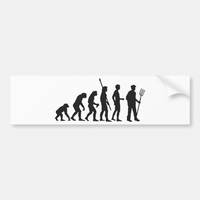 evolution farmer bumper sticker (Front)