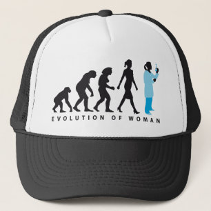 evolution female biologist, chemist, physicist trucker hat