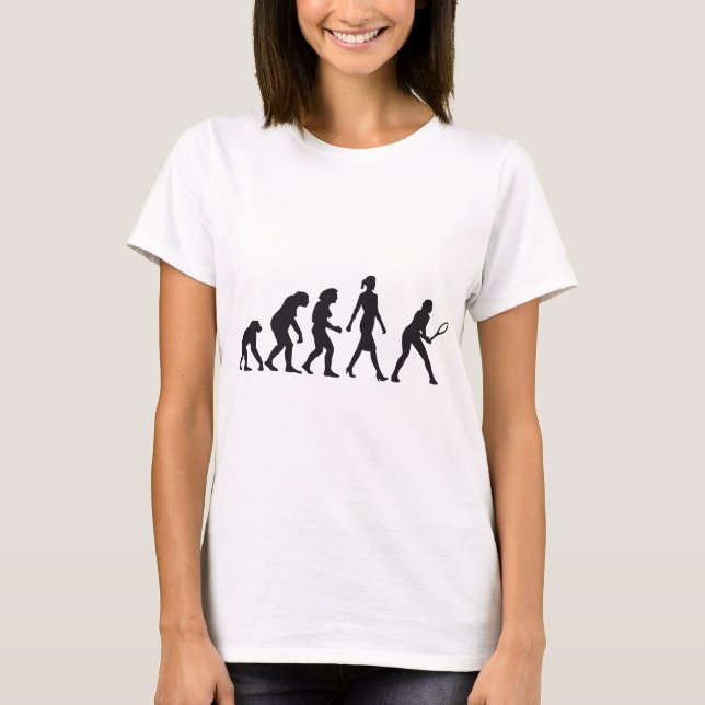 evolution female tennis player T-Shirt (Front)