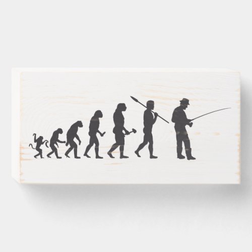 Evolution Fischer Darwin Evolutionary Theory Wooden Box Sign