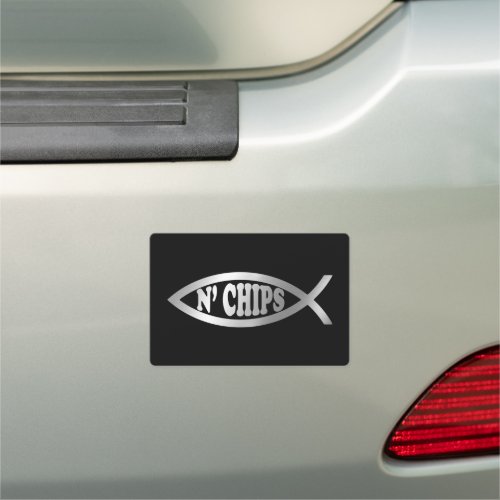 Evolution _ Fish n Chips Car Magnet