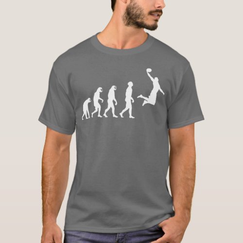 Evolution from Monkey Ape to Human Basketball Play T_Shirt