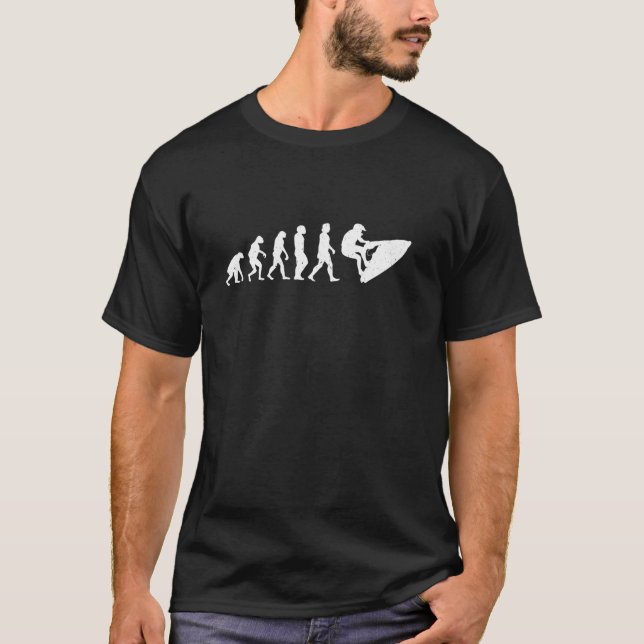 Evolution from monkey to Jet Ski Evolution of wate T-Shirt (Front)