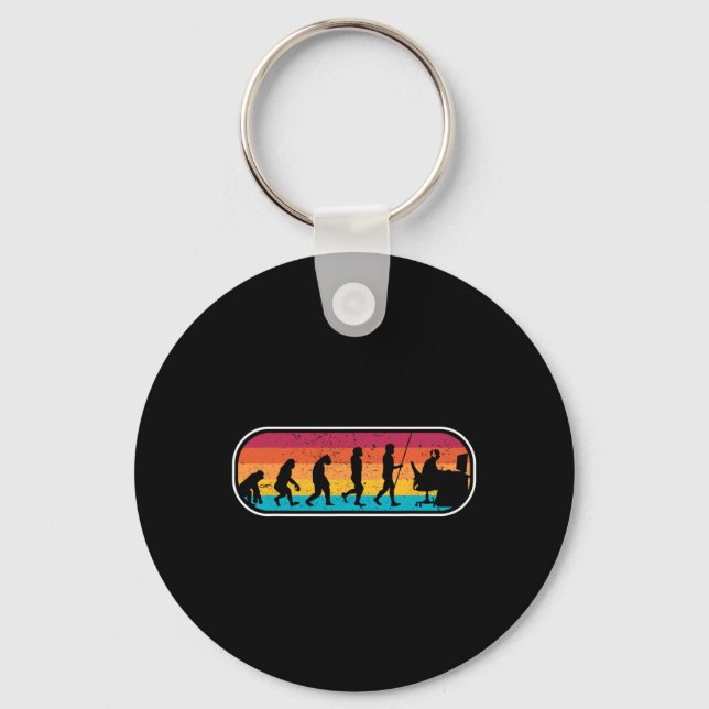 Evolution Gamer Computer Freak Geek Nerd Pc Game  Keychain (Front)
